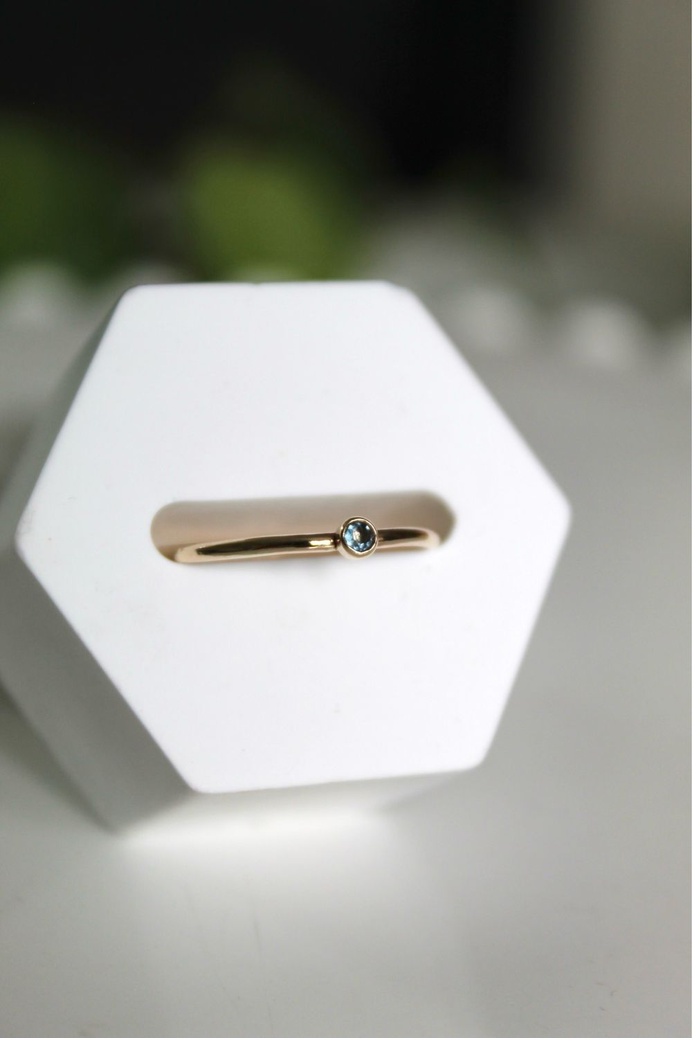 10k Tiny Sapphire Ring
