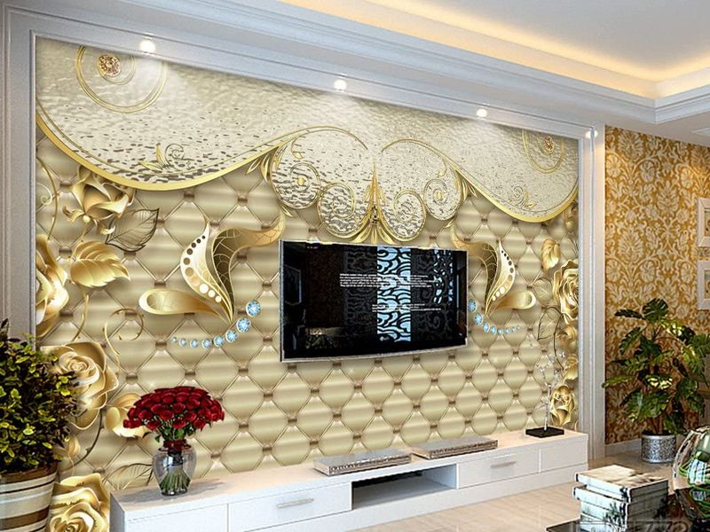 Vlies Fototapeten Wandtapeten Luxus Goldene Pfingstrose 1141
