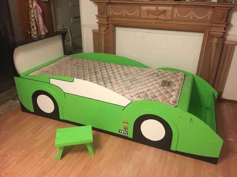 Custom Car Bed with Shelves and Trunk