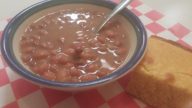 (Quart) Soup Beans (Pinto) &amp; Pan of Cornbread