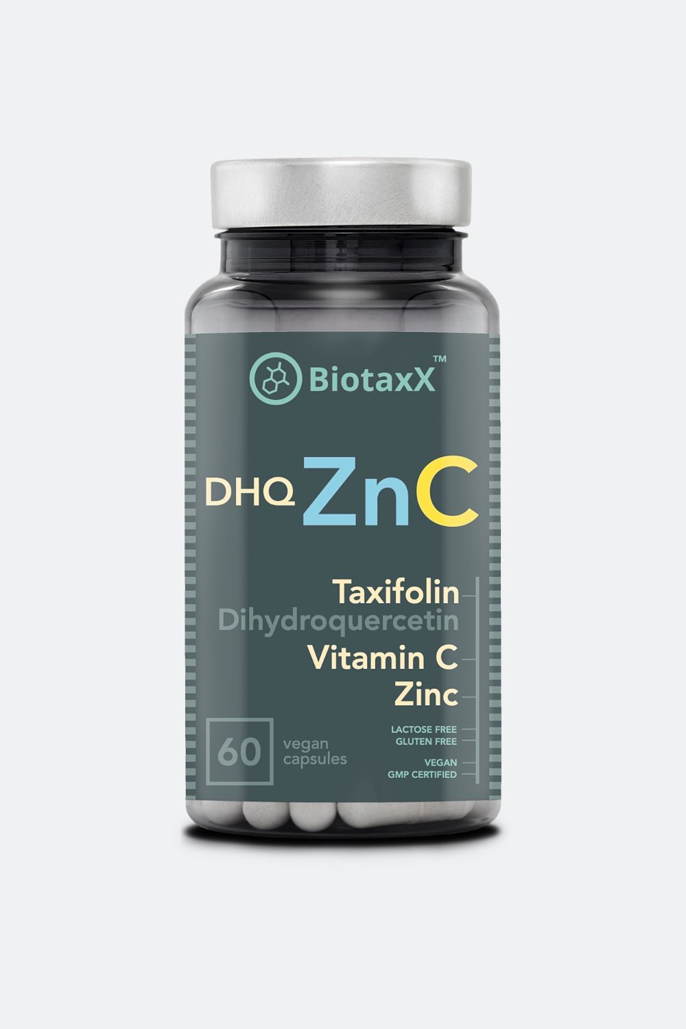 Taxifolina 92% (Dihidroquercetina, DHQ) com Vitamina C e Zinco - 500mg