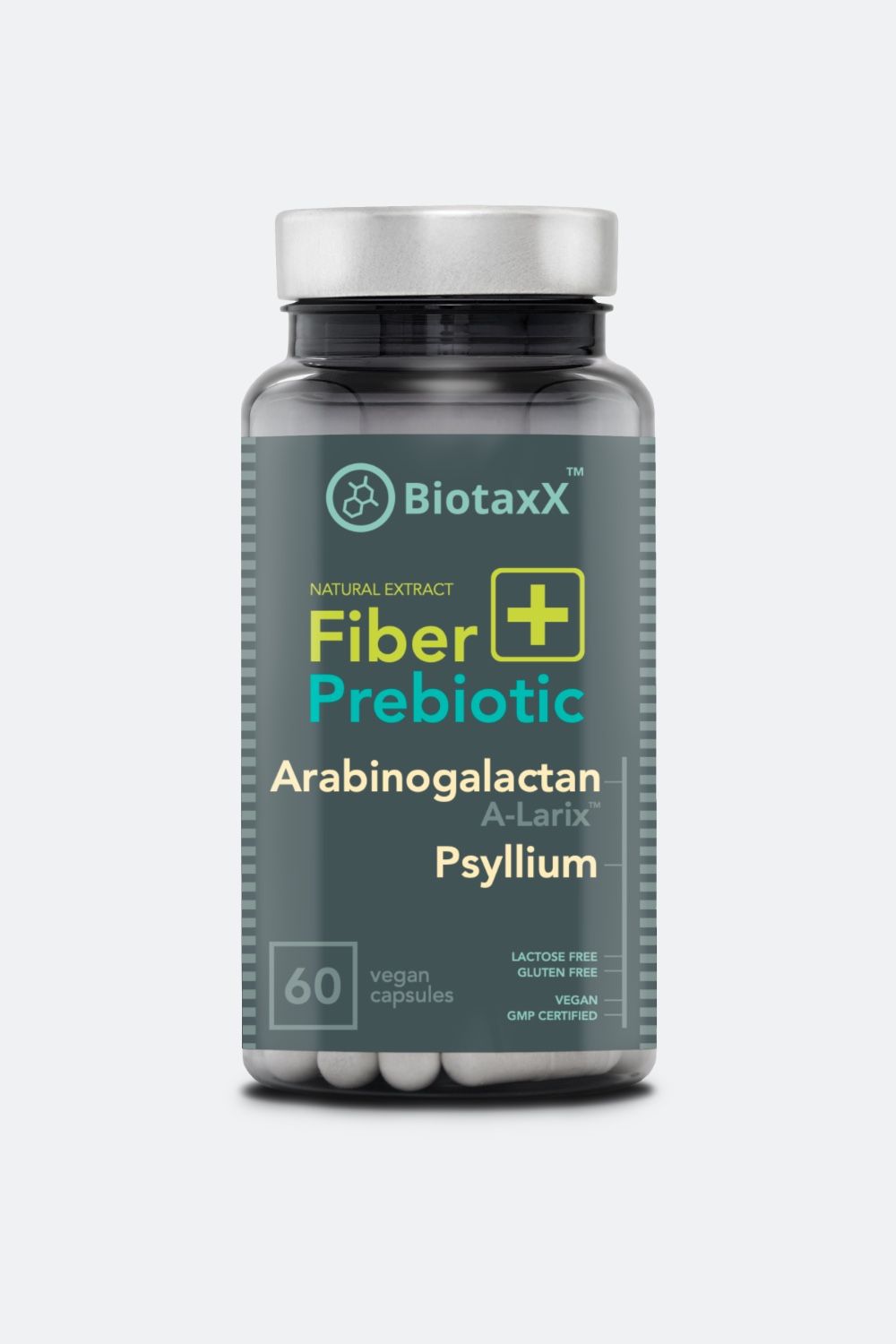 Arabinogalactan 95% (A-Larix™) with Psyllium (Plantago ovata Forssk) – 660 mg