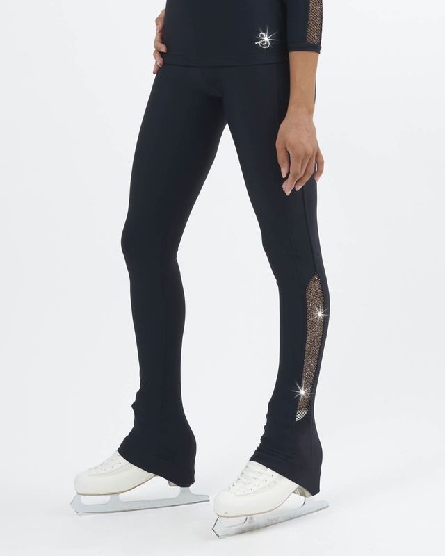 SAGESTER Leggings with glittered mesh insert