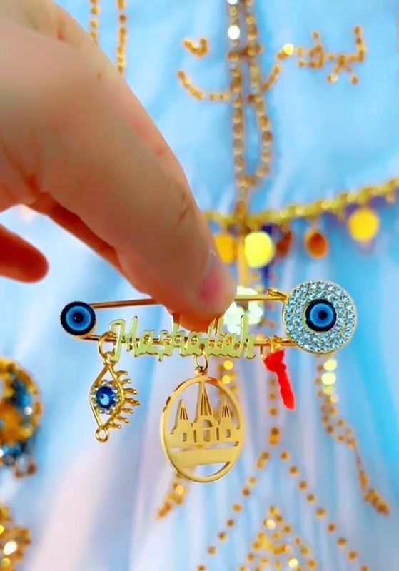 Bösen blick Edelstahl Brosche Baby Feeder Pin Schmuck