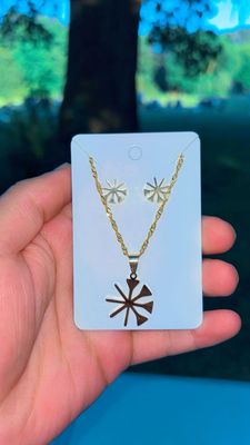 Yezidische Symbol set.   (Kette und Ohrringen )