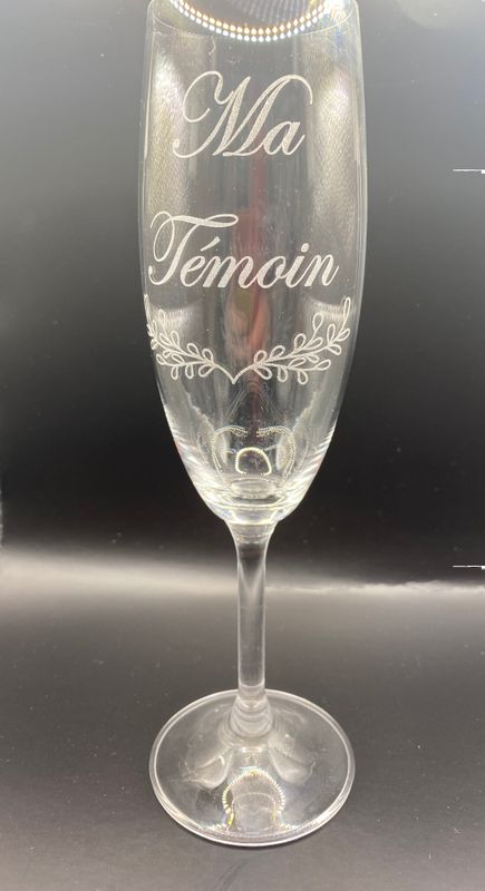 Flûte à champagne "Ma témoin" personnalisée