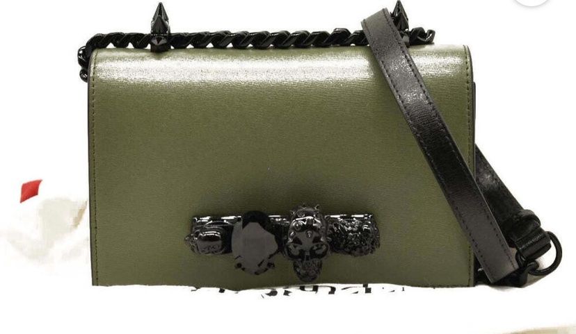 Alexander McQueen Calfskin Knuckle Green