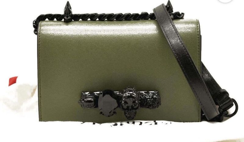 Alexander McQueen Calfskin Knuckle Green