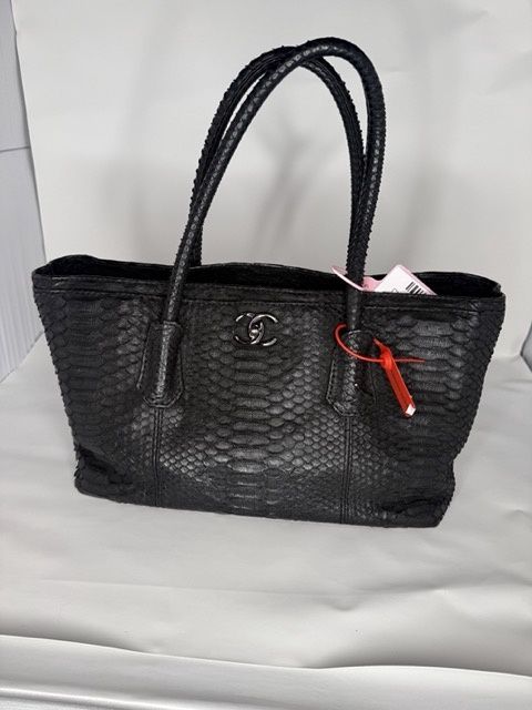 Chanel Black/Silver Python Tote