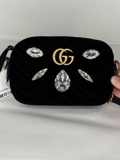 Gucci Black Velvet Marmont Crossbody