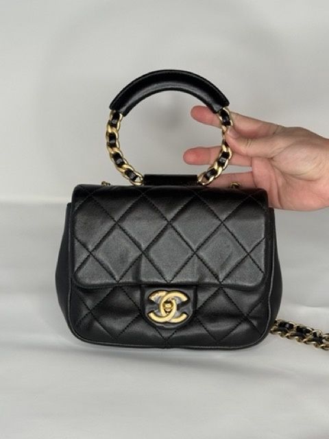 Chanel Black Loop Gold Mini Flap