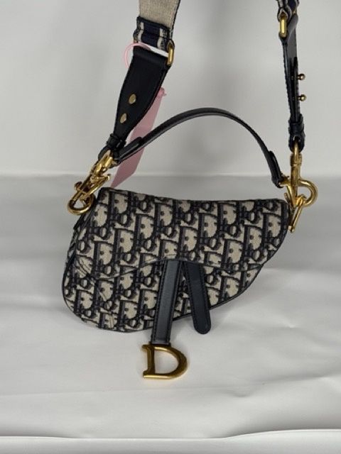 Dior Saddle Small Navy Guitar Strap