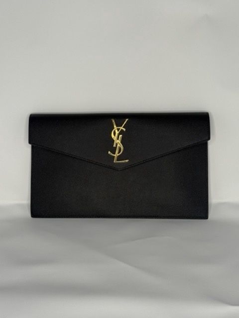 YSL Envelope Clutch Bag Black