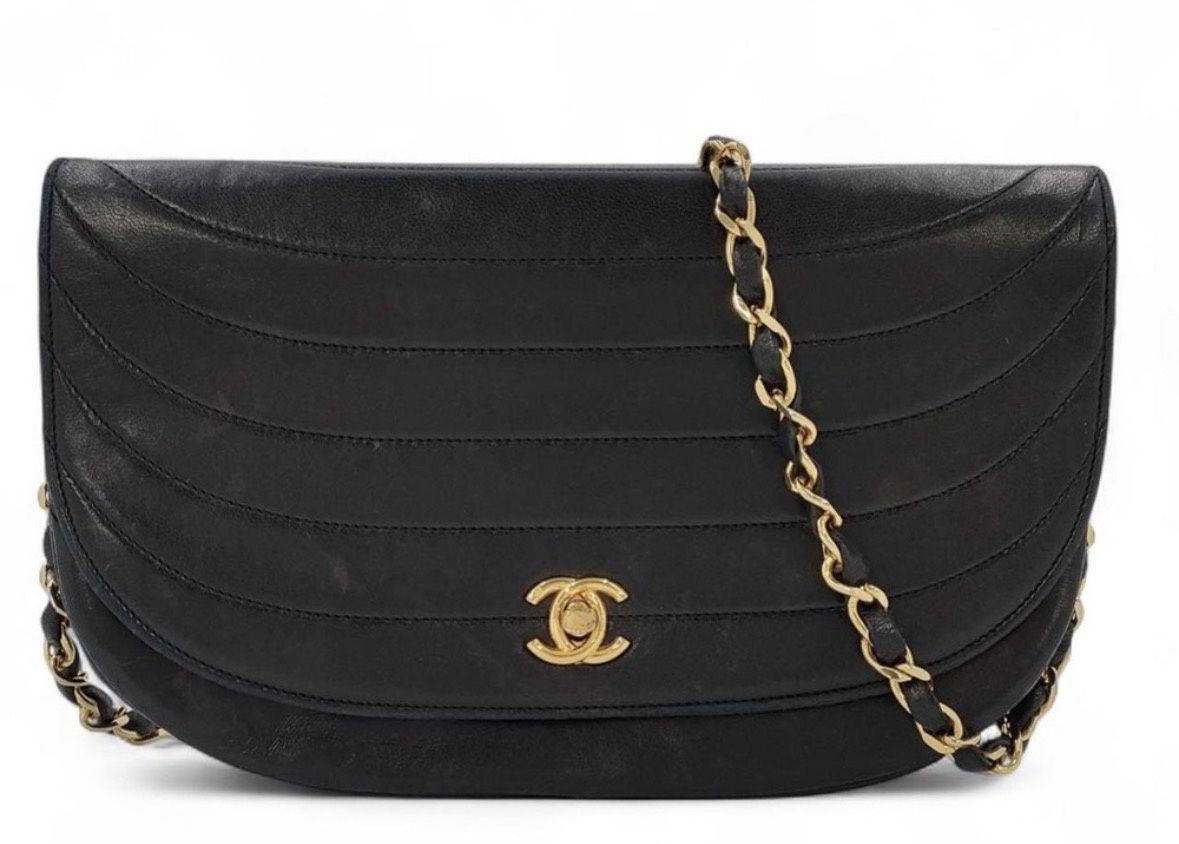 Chanel Black Half Moon Single Flap