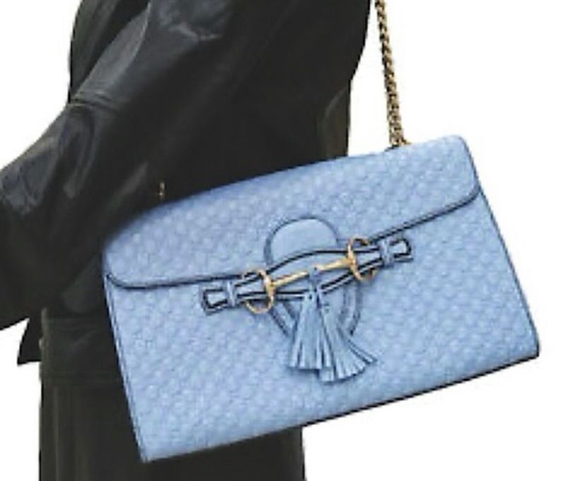 Gucci Emily Blue GG Leaather Med