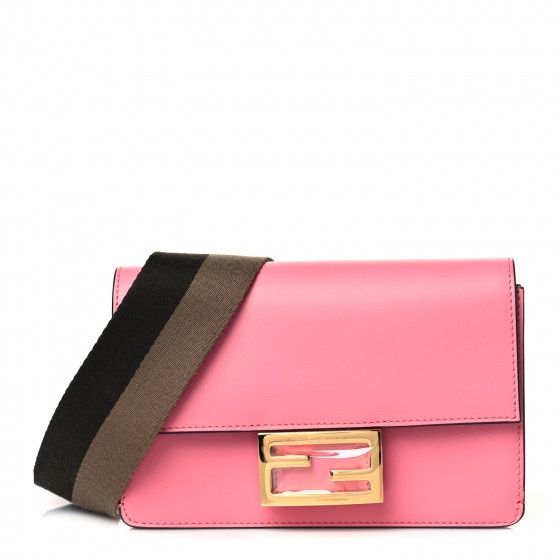 Fendi Pink Vitello Baguette Mini Guitar Strap