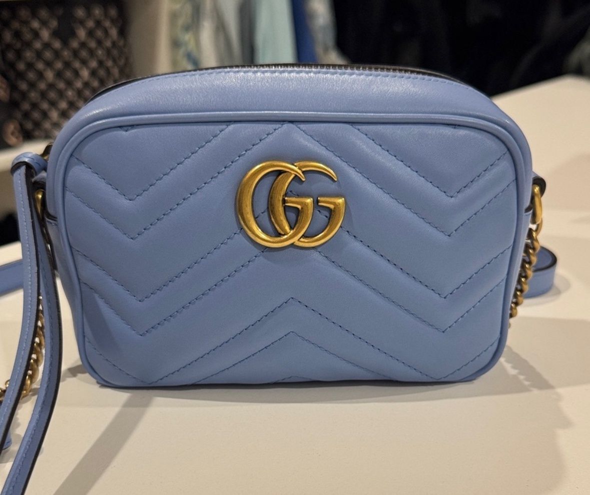 Gucci Macron blue marmont crossbody