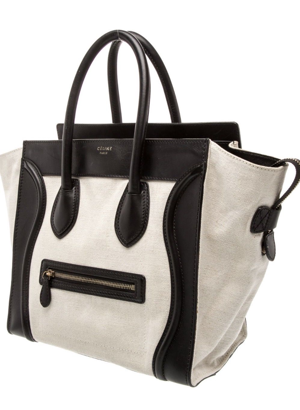 Celine black white luggage tote