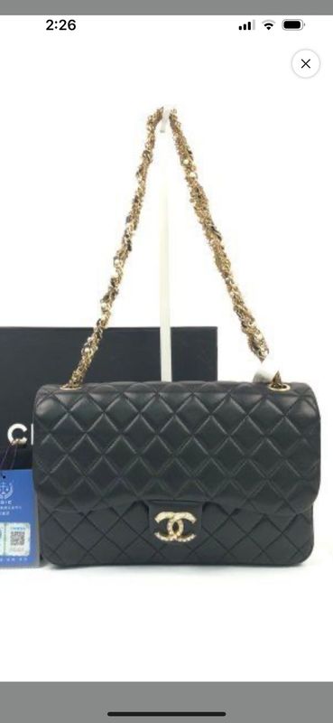 Chanel black flap Westminster pearl quilted lamb