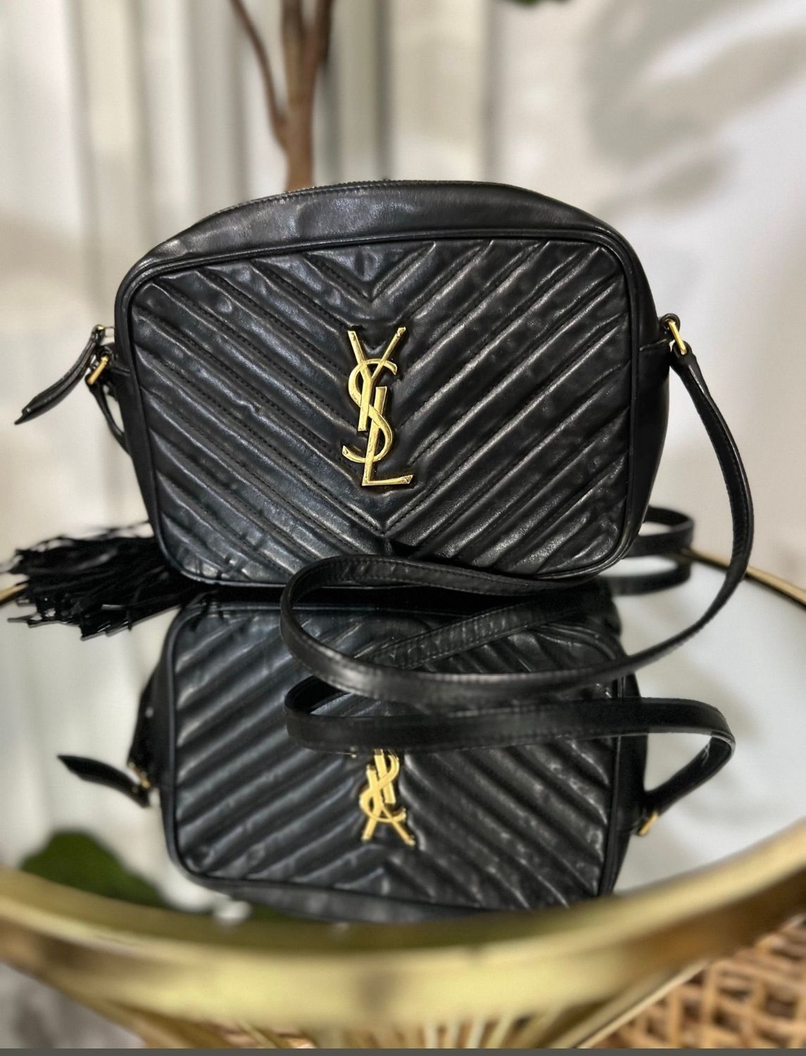Ysl black gold Lou camera bag crossbody