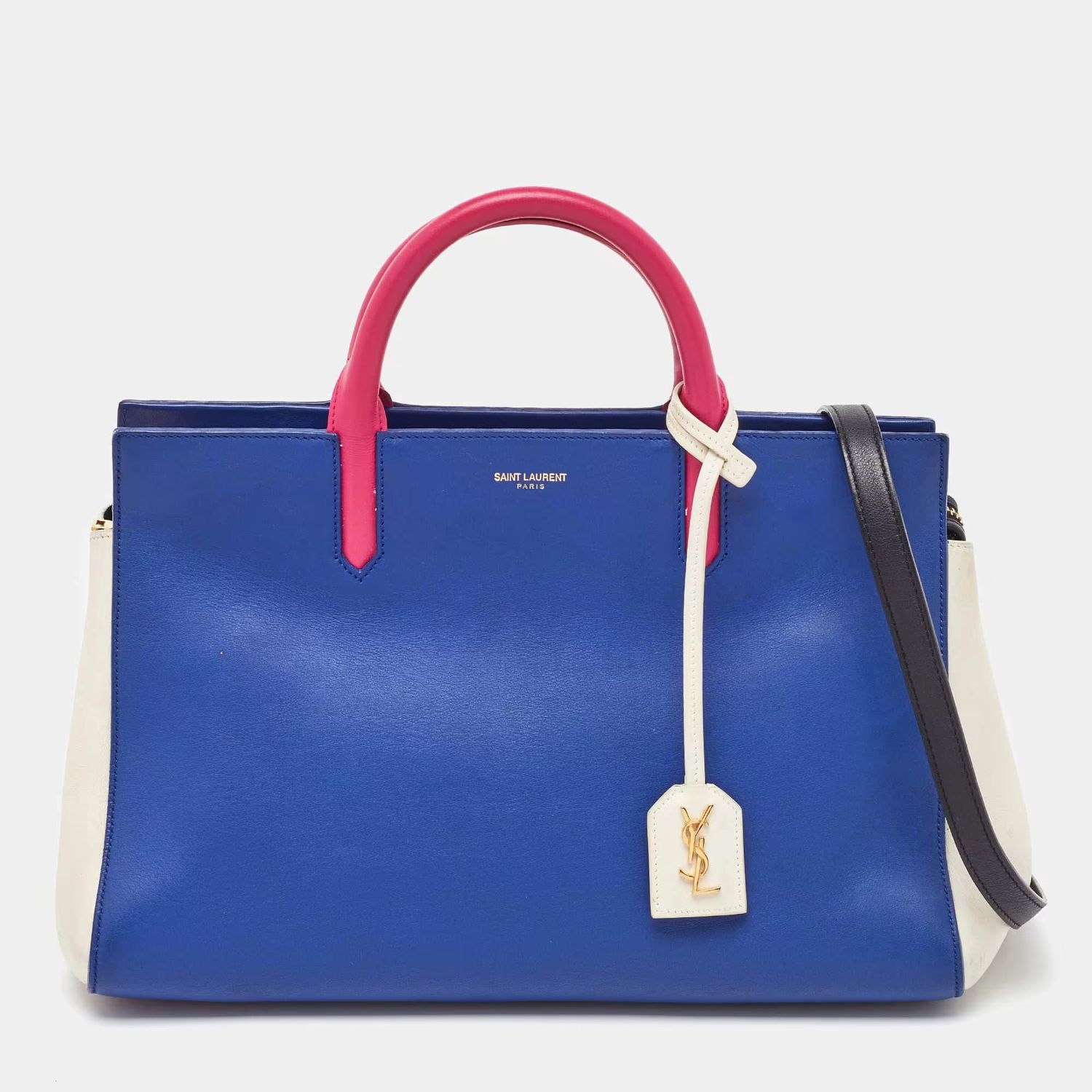 Ysl cabas rive gauche blue w pink tote