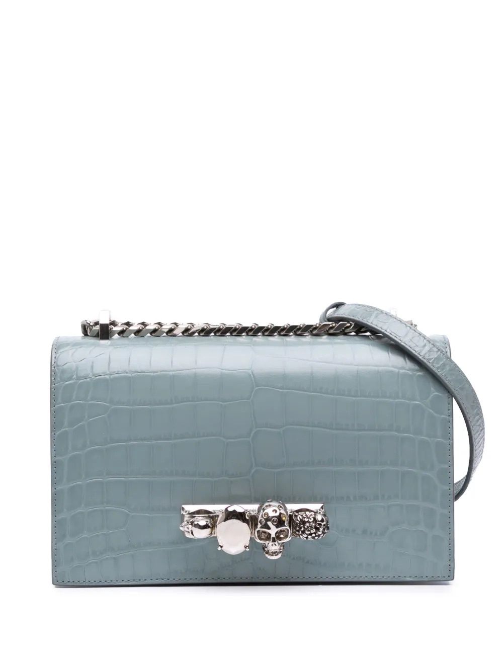 Alexander McQueen knuckle bag blue silver