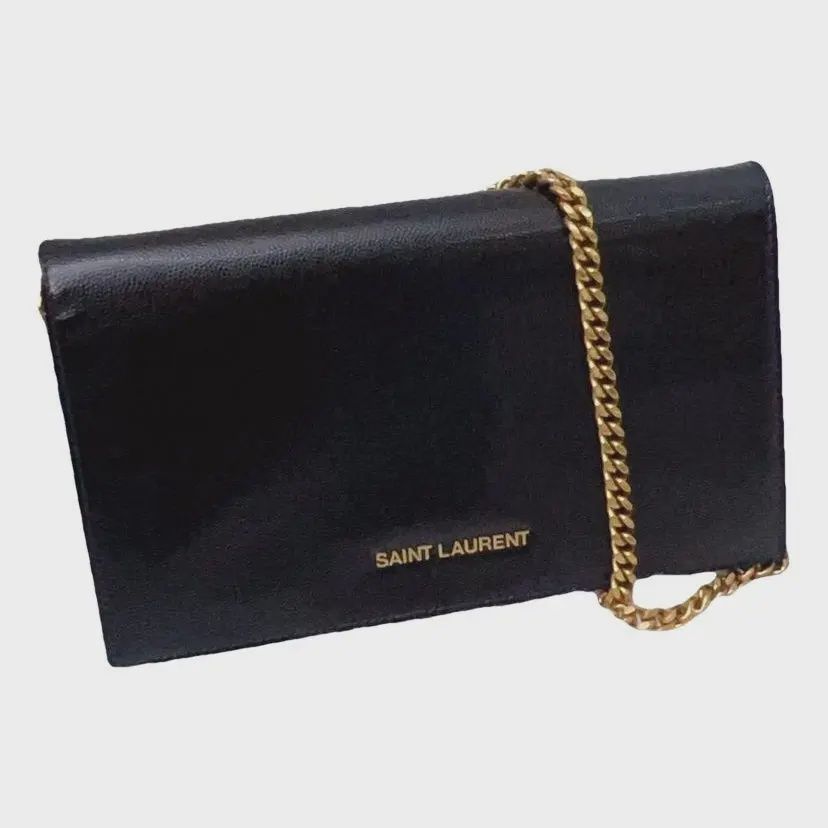 Ysl black gold calf crossbody
