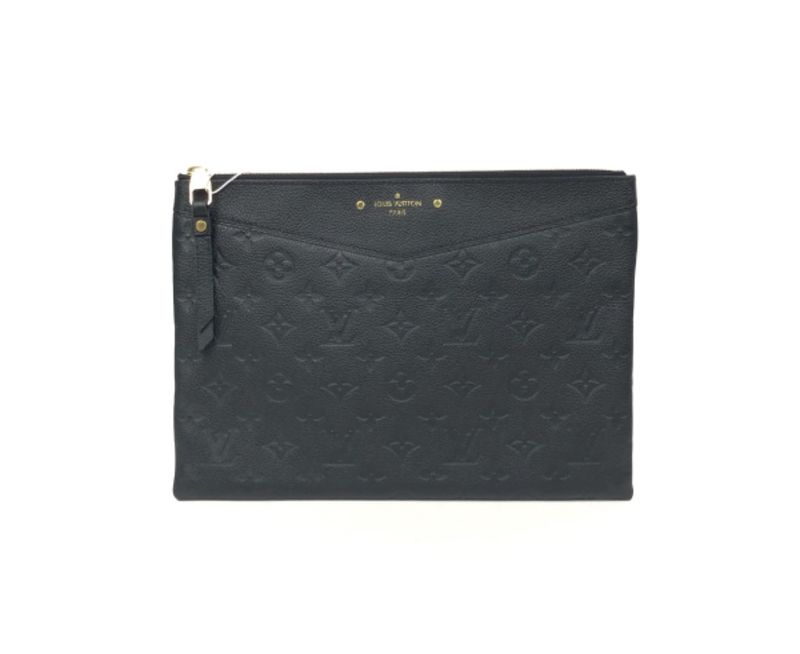 Lv black empriente black flat pouch case
