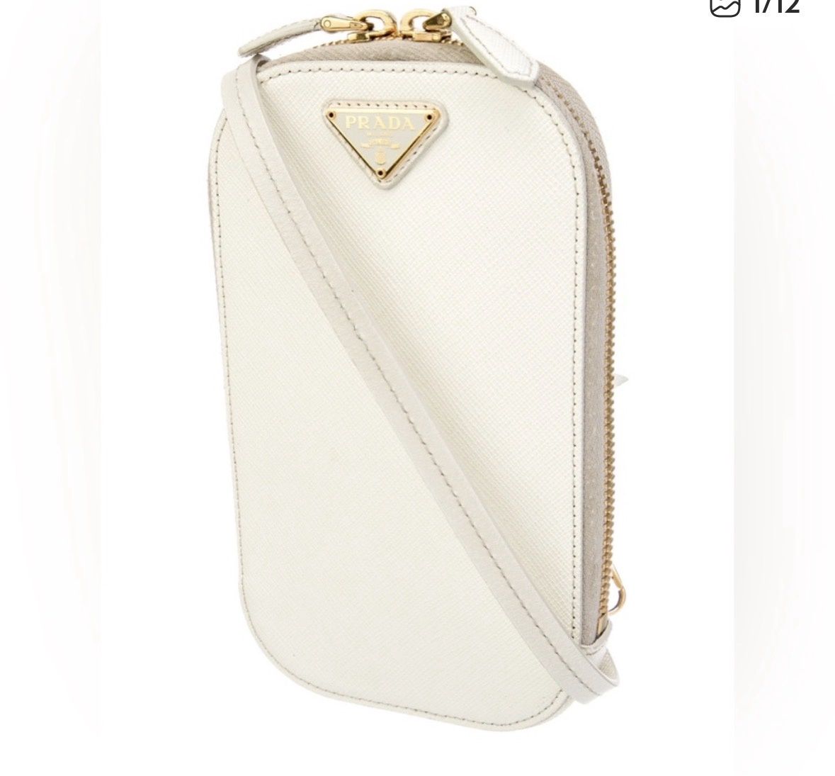 Prada white celly crossbody