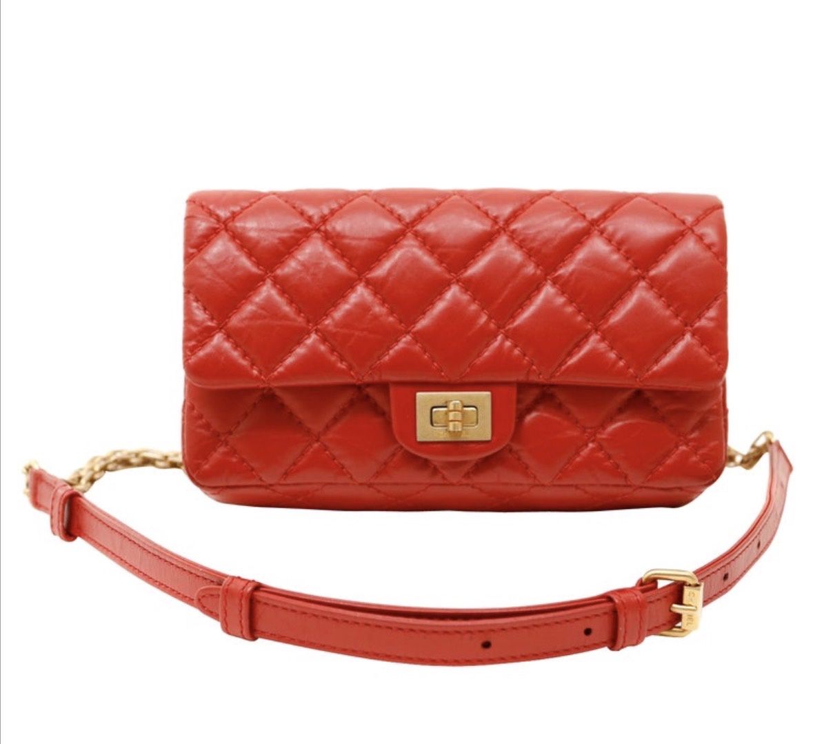 Chanel 2.55 red reissue flap belt crossbody
