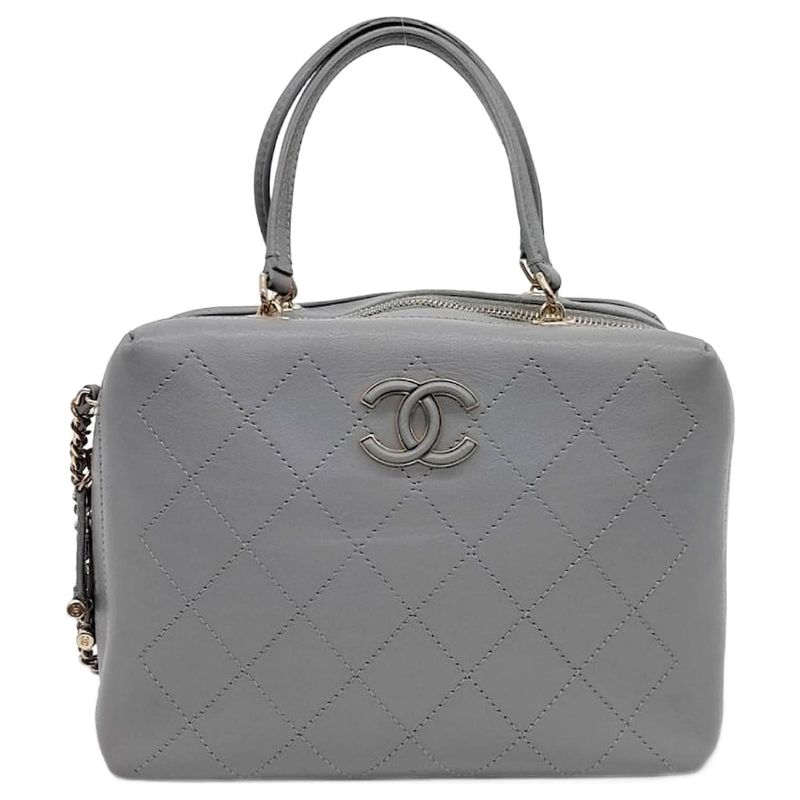 Chanel Vanity Quilted Goatskin grey