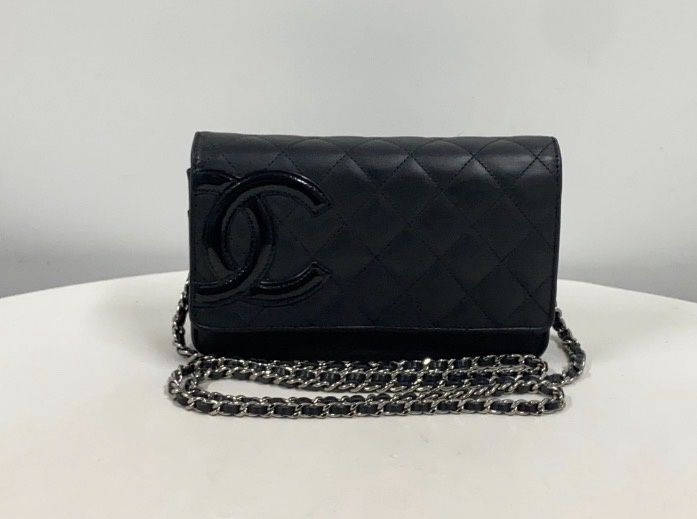 chanel cc quilt woc black cam