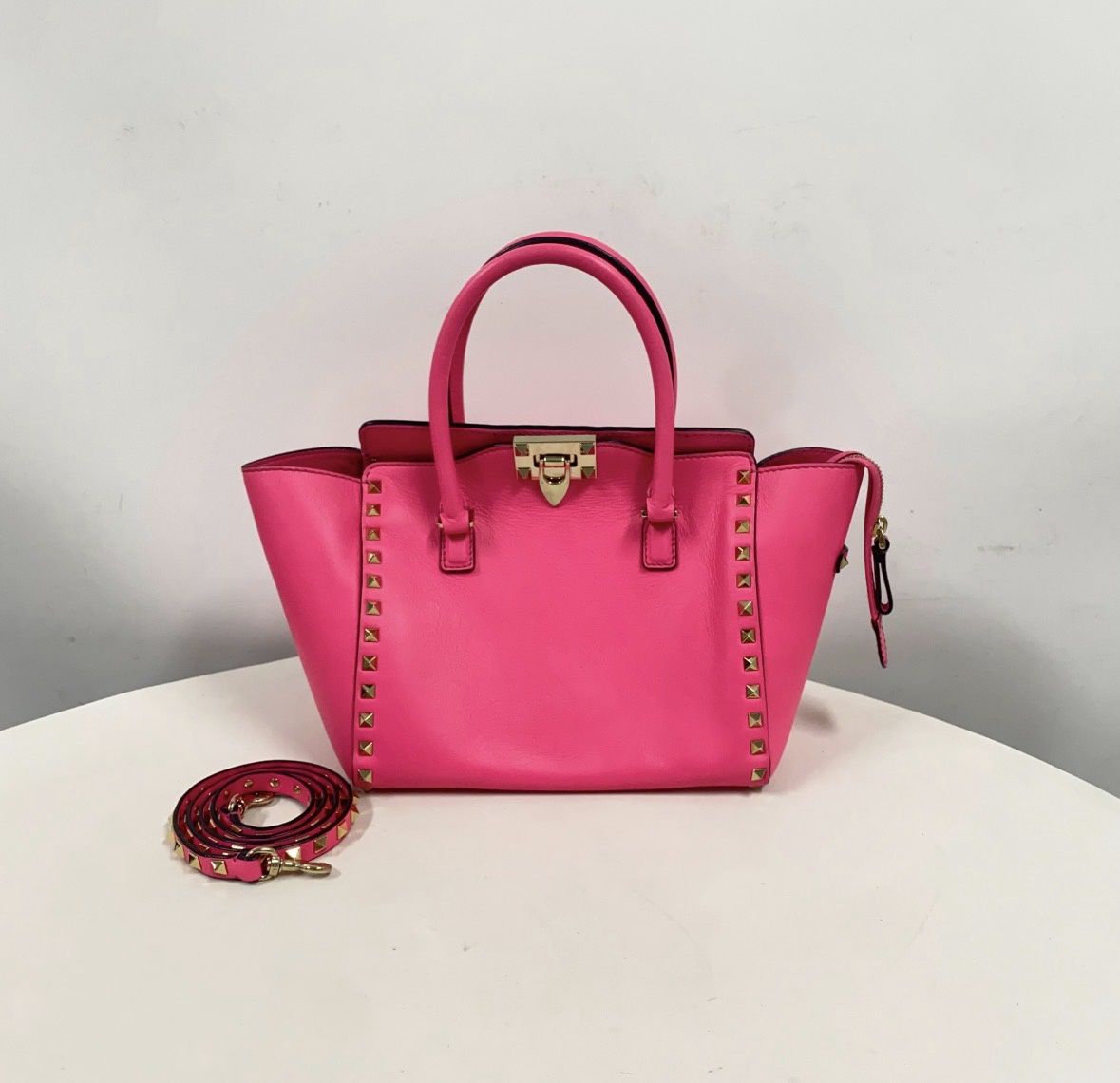 valentino pink rock stud crossbody