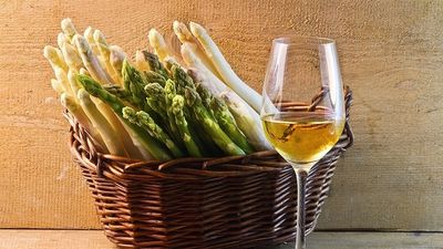 Grilled White Asparagus with Orange Zest, Vermont Cider &amp; Maple Sugar Vinaigrette