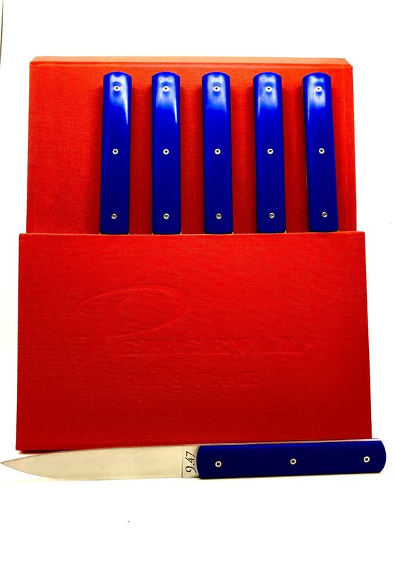 Atelier Perceval Set of 6 Knives Excalibur 9.47 BLUE FRANCE