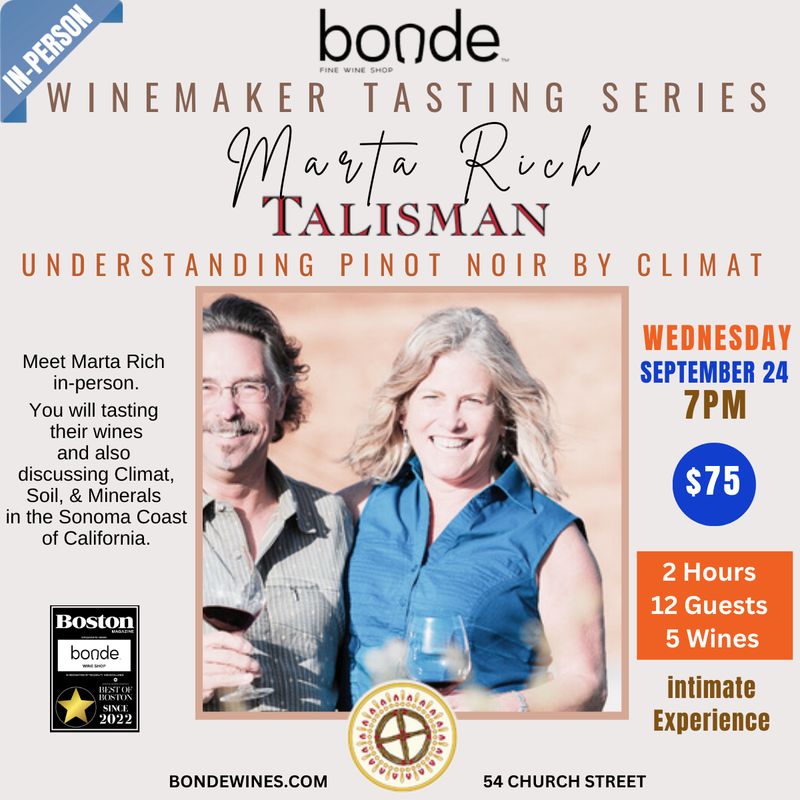 Winemaker Tasting Series - Marta Rich of Talisman - Wednesday September 24th, 7pm