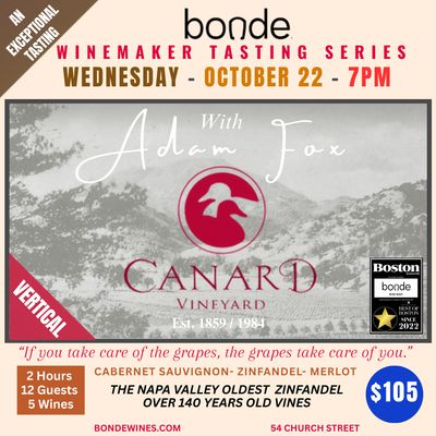 Winemaker Tasting Series - Adam Fox of Canard Vineyards - Wednesday October 22nd, 7pm