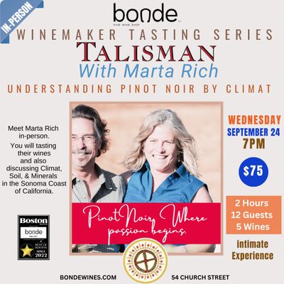 Winemaker Tasting Series - Marta Rich of Talisman - Wednesday September 24th, 7pm