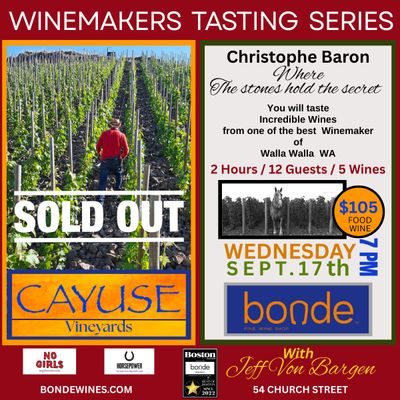 Winemaker Tasting Series - Jeff Von Bargen of Cayuse Vineyards - Wednesday September 17th, 7pm