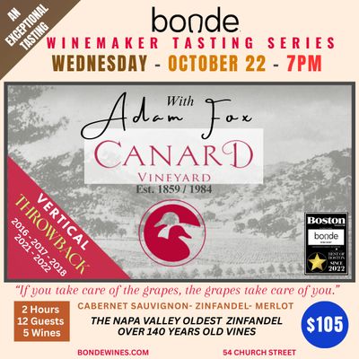 Winemaker Tasting Series - Adam Fox of Canard Vineyards - Wednesday October 22nd, 7pm