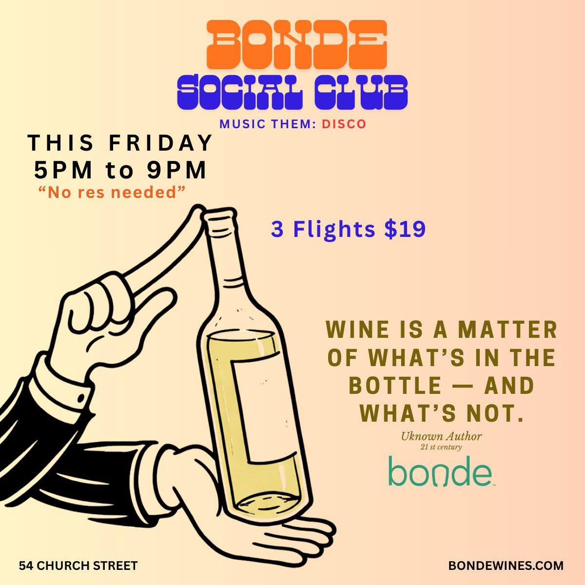 Bonde Social Club: Fridays 5-9pm