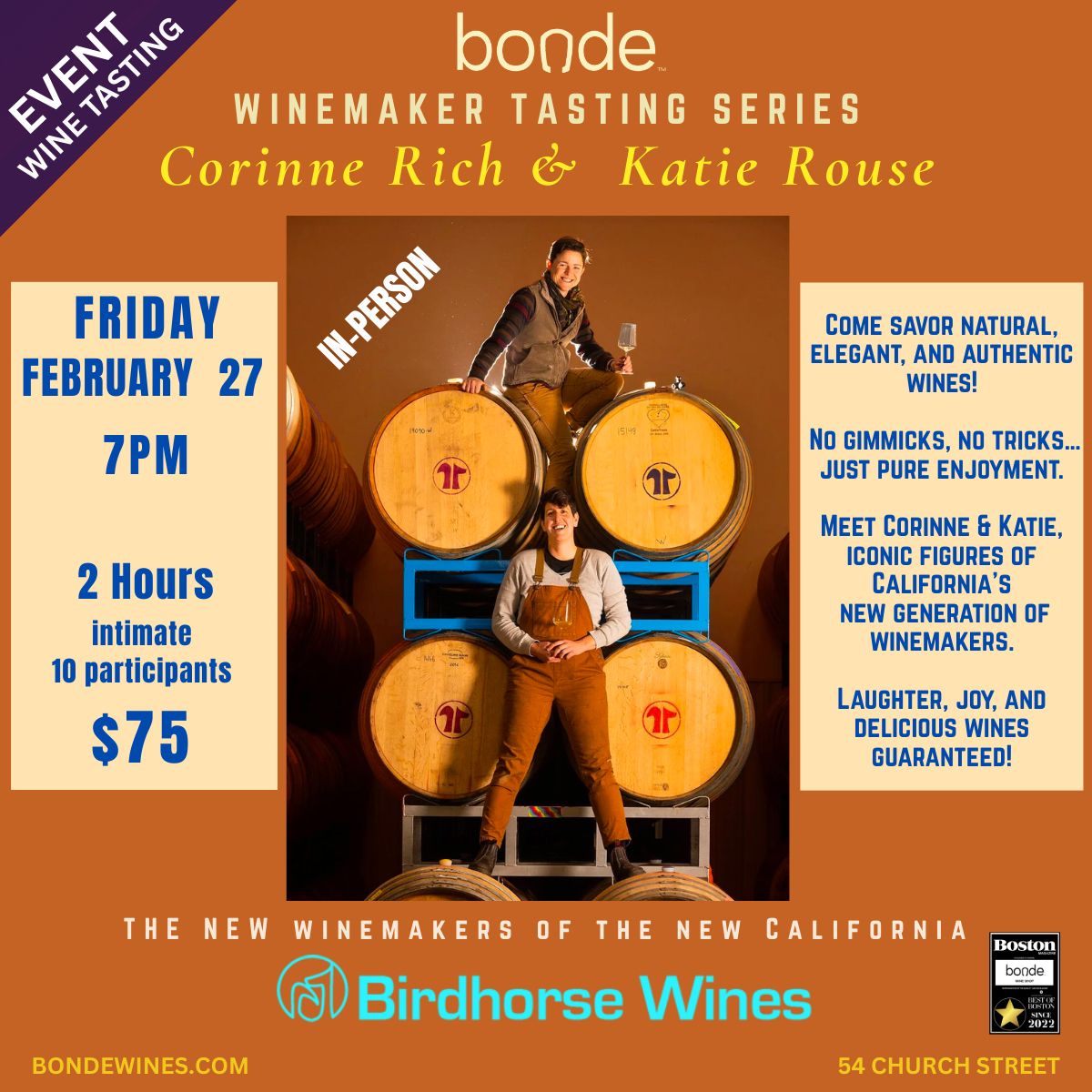 Winemaker Series: Corinne Rich &amp;  Katie Rouse of Birdhorse Wines - Friday February 27 at 7pm