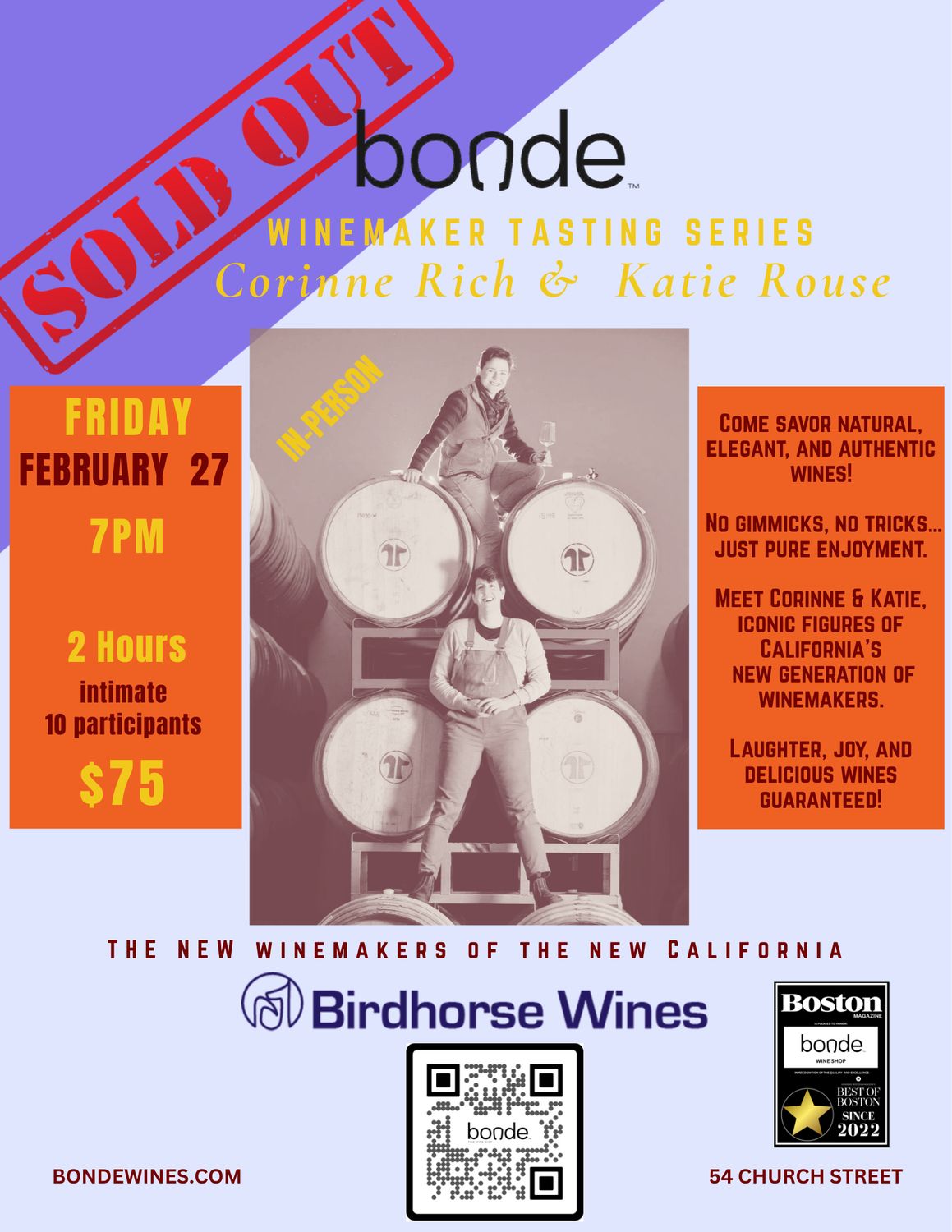Winemaker Series: Corinne Rich &amp;  Katie Rouse of Birdhorse Wines - Friday February 27 at 7pm