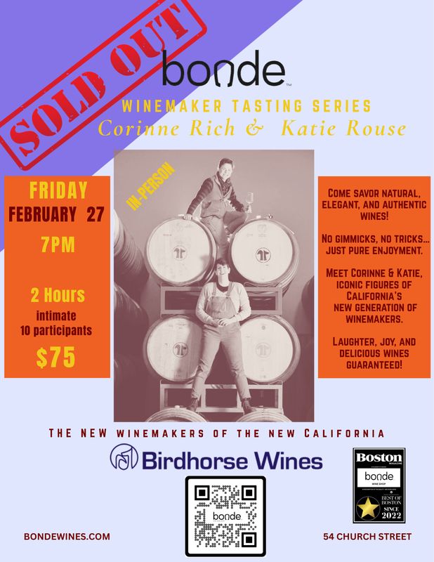Winemaker Series: Corinne Rich &amp;  Katie Rouse of Birdhorse Wines - Friday February 27 at 7pm