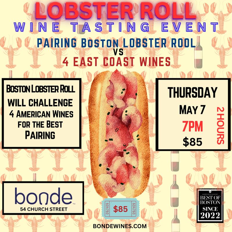 4 East Coast Wines Around the Lobster Roll - Wine Tasting &amp; Class - Thursday May 7th, 7PM