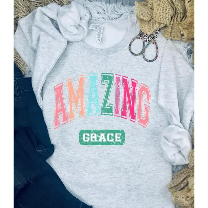 Amazing Grace Sweatshirt - Small Jerzee Ash Sweatshirt