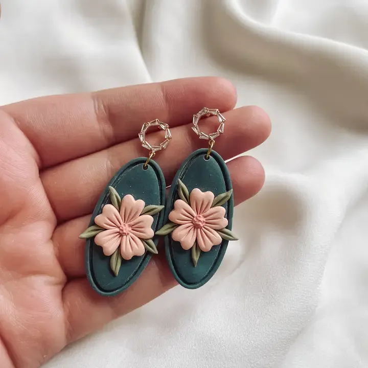 &quot;Kate&quot; I Handmade Floral Clay Earrings