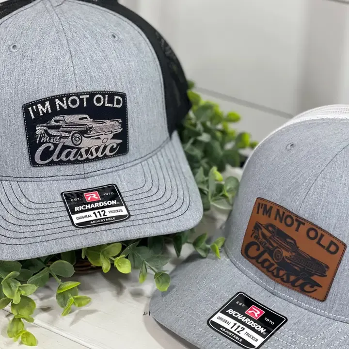 Adult I&#39;m Not Old, I&#39;m Classic Patch Snapback Hat - Gray &amp; Black Black