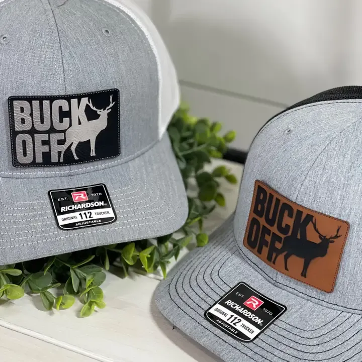 Adult Buck Off Patch Snapback Hat - Gray &amp; Black Chestnut