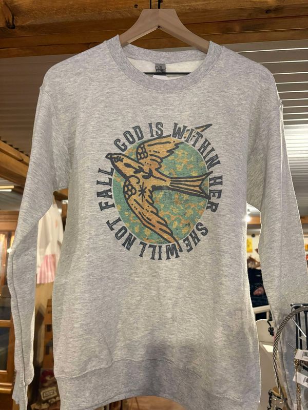 God is within her -  Ash Gray Sweatshirt